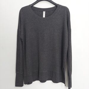 Glyder Women’s Dark Gray Pullover Sweatshirt Size L Modal Spandex Thumbholes